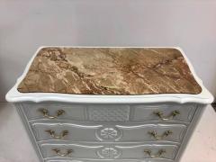 Pair of French Country Style Marble Top Commodes - 618556