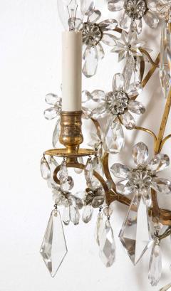Pair of French Crystal and Bronze Wall Lights - 1312408
