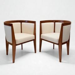Pair of French Curved Back Upholstered Chairs - 4336251