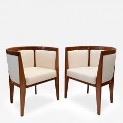Pair of French Curved Back Upholstered Chairs - 4336303