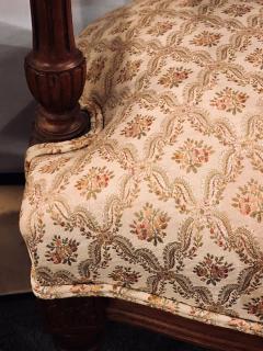 Pair of French Custom Louis XVI Style Carved Bergere Office or Armchairs - 2936715