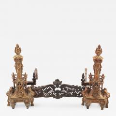 Pair of French Directoire Bronze Andirons - 4540174