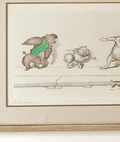 Pair of French Dog Prints circa 1950 - 4245344