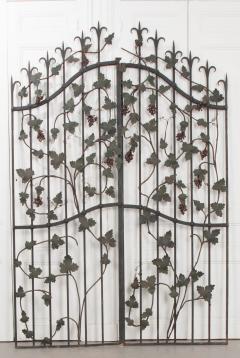 Pair of French Early 20th Century Painted Wrought Iron Grapevine Gates - 925307