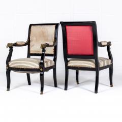 Pair of French Ebonised Armchairs - 3615545