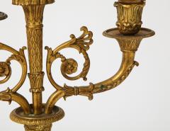 Pair of French Empire Bronze 2 Arm Candelabra - 1749474