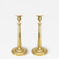 Pair of French Empire Bronze Candlesticks - 4325863
