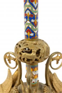 Pair of French Empire Bronze Dore Altar Candlesticks - 4200813