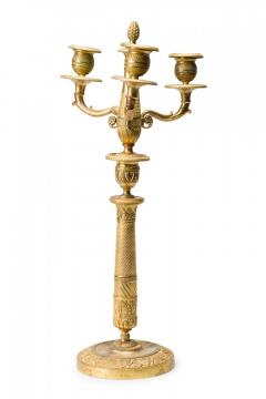 Pair of French Empire Bronze Dore Candelabras - 4201678