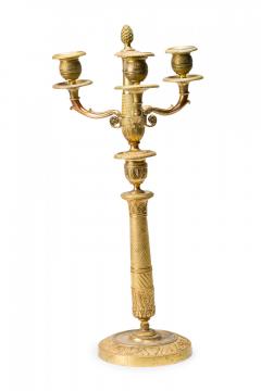 Pair of French Empire Bronze Dore Candelabras - 4201680