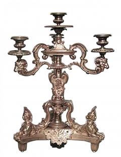 Pair of French Empire Bronze Dore Candelabras with Sphinx Figures - 4631052