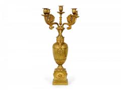 Pair of French Empire Bronze Dore Urn Candelabras - 4201195
