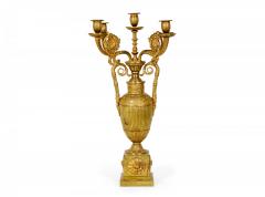 Pair of French Empire Bronze Dore Urn Candelabras - 4201197
