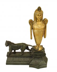 Pair of French Empire Bronze Panther Andirons - 4201707