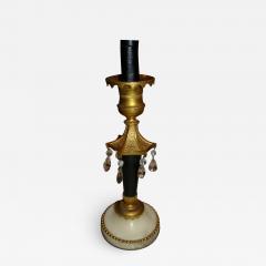 Pair of French Empire Bronze and Marble Candlesticks - 2158218