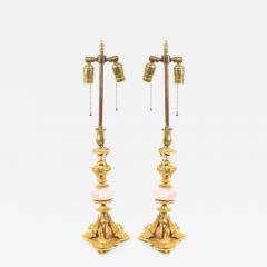 Pair of French Empire Bronze and Quartz Swan Table Lamps - 4645200