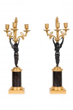 Pair of French Empire Gilt Bronze and Ormalu Candelabras - 4198554