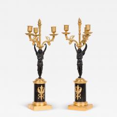 Pair of French Empire Gilt Bronze and Ormalu Candelabras - 4250336