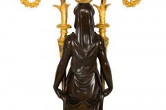 Pair of French Empire Gilt Patinated Bronze Three Light Candelabra ca 1815 - 4502232