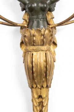 Pair of French Empire Gilt Wood and Lacquer Wall Sconces - 4630633