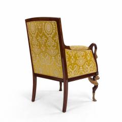 Pair of French Empire Gold Berga Arm Chair - 1401957