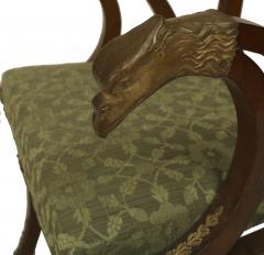 Pair of French Empire Green Arm Chairs - 1402009