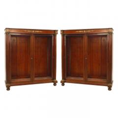Pair of French Empire Mahogany and Bronze Bookcases - 4631280