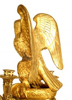 Pair of French Empire Style Bronze Dore Candelabra with Eagle Figures - 4199805