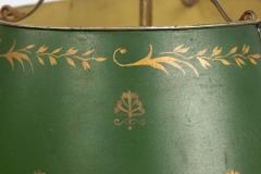 Pair of French Empire Style Bronze Table Lamps with Green Tole Shade - 1381421