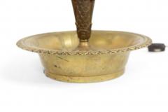 Pair of French Empire Style Bronze Table Lamps with Green Tole Shade - 1381424