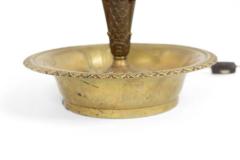 Pair of French Empire Style Bronze Table Lamps with Green Tole Shade - 4652794