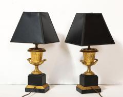 Pair of French Empire Style Bronze Urn Lamps - 1989247