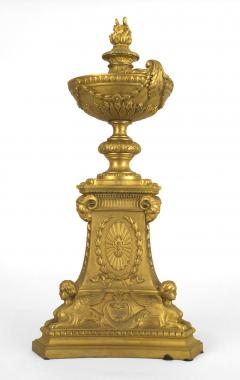 Pair of French Empire Style Gilt Bronze Urns - 4322139
