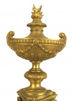 Pair of French Empire Style Gilt Bronze Urns - 4322140