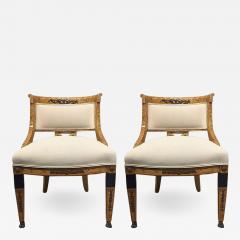 Pair of French Empire Style Side Chairs - 1139053