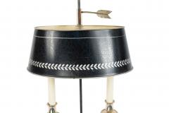 Pair of French Empire Style Silver Plate Table Lamps - 1381434