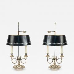Pair of French Empire Style Silver Plate Table Lamps - 1394880