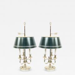 Pair of French Empire Style Silver Plate Table Lamps - 1394882