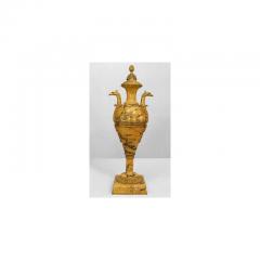 Pair of French Empire style 19th Cent yellow marble urns - 4634186