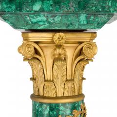 Pair of French Empire style malachite and gilt bronze pedestals - 3858828