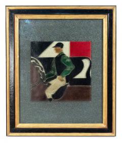 Pair of French Etched Polo Player Wall Plaques - 4197978