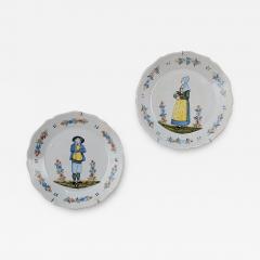 Pair of French Fa ence Plates 18th century - 4015406