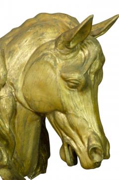 Pair of French Gilded Zinc Horse Heads - 3915901