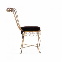 Pair of French Gilt Metal Side Chairs - 1378334