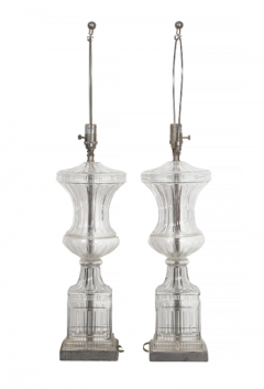 Pair of French Glass and Ormolu Table Lamps - 3914048