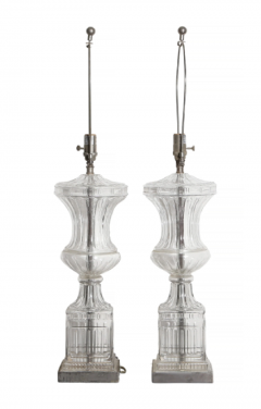 Pair of French Glass and Ormolu Table Lamps - 3914049