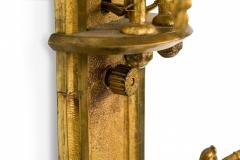 Pair of French Gothic Style Gilt Bronze Sconces - 4658244