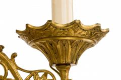 Pair of French Gothic Style Gilt Bronze Sconces - 4658245