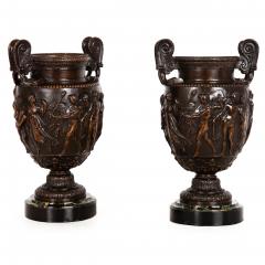 Pair of French Grand Tour Antique Bronze Townley Vases Urns circa 1870 - 4561849