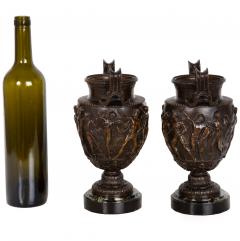 Pair of French Grand Tour Antique Bronze Townley Vases Urns circa 1870 - 4561851